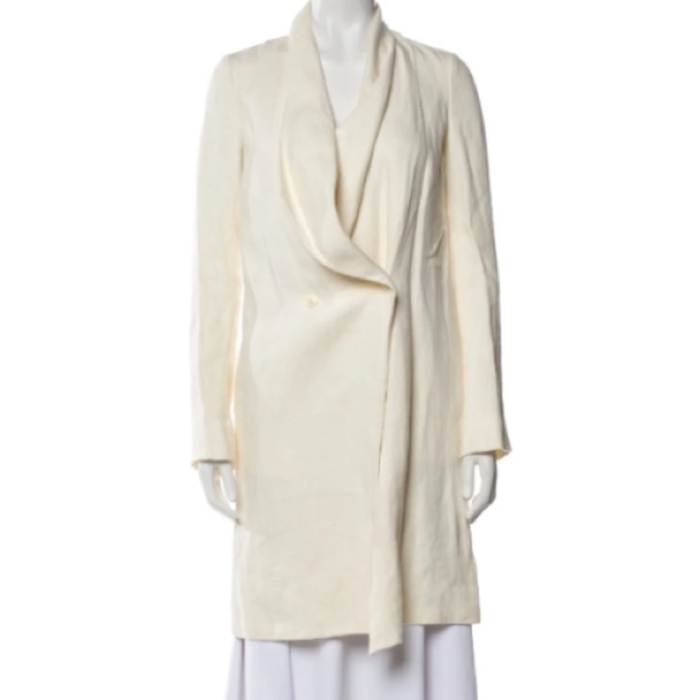 THE ROW Cream Linen Blazer Coat 6